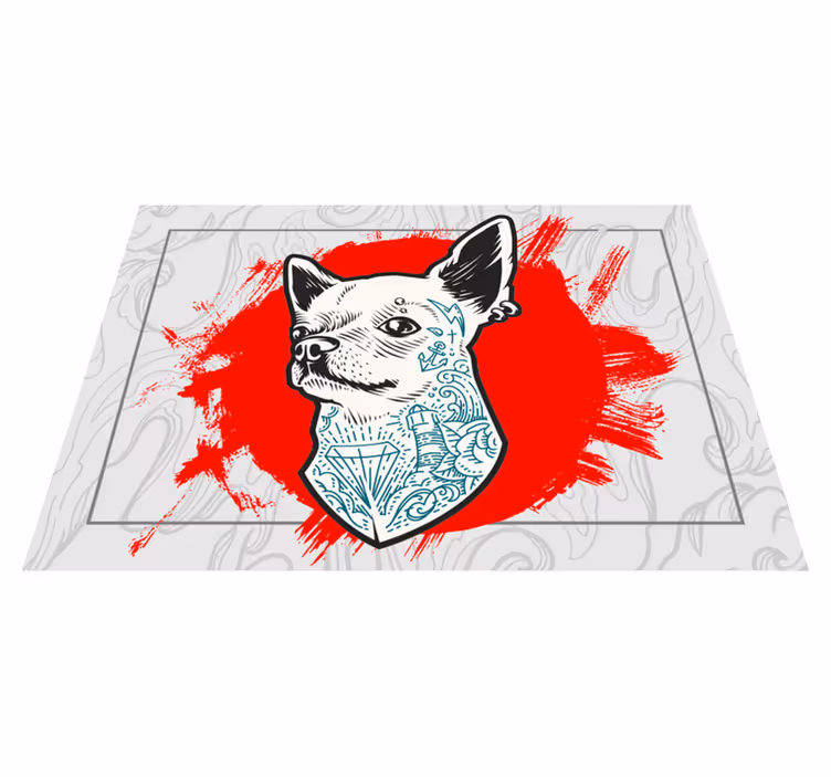 Alfombra vinílica de animales retrato de perro chihuahua - TenVinilo