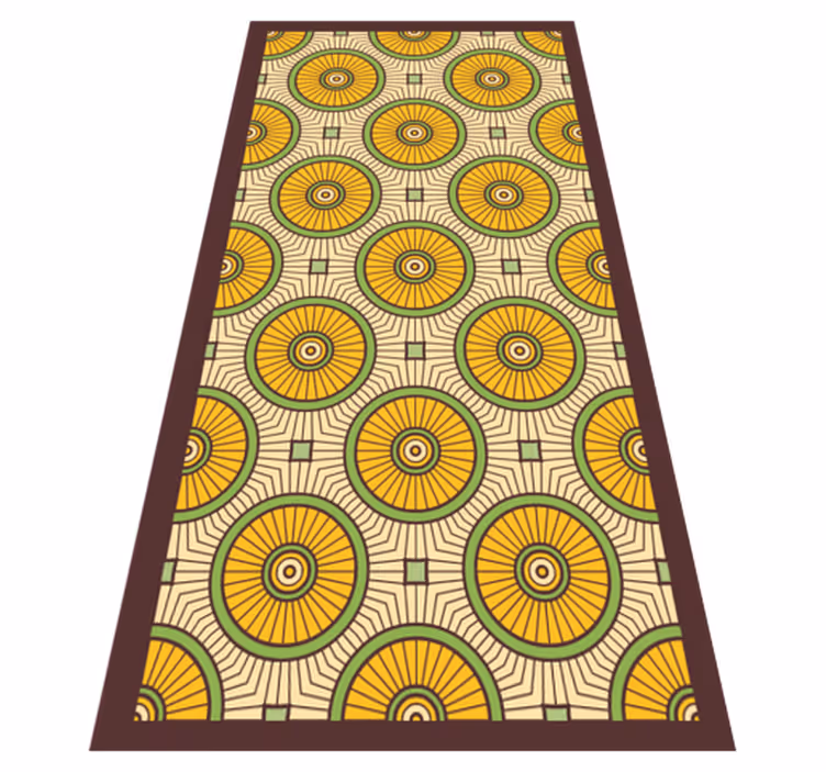 Alfombra vinílica salón patrón de resplandor circular - TenVinilo