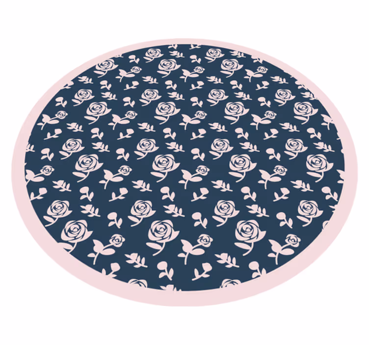 Alfombra vinílica flores patrón floral rosado - TenVinilo