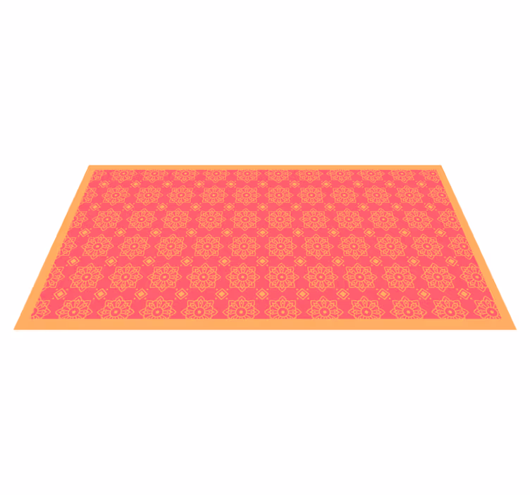 Alfombra vinílica salón sofisticados azulejos rosas - TenVinilo