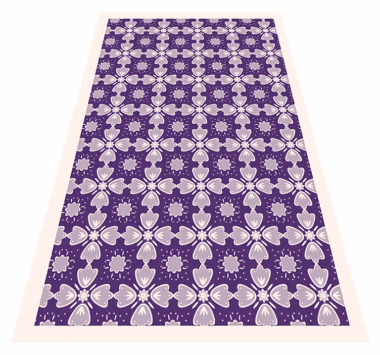 Alfombra vinílica flores diseño de mosaico morado - TenVinilo