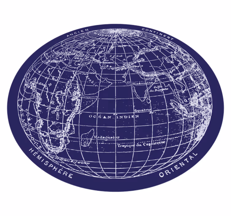 Alfombra vinílica dormitorio visualización del mapa mundial - TenVinilo