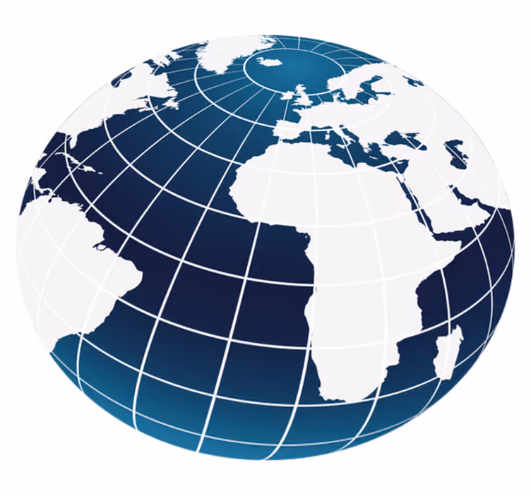 Alfombra vinílica mapamundi diseño global azul - TenVinilo