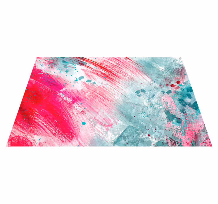 Alfombra vinílica infantil salpicadura rosa abstracta - TenVinilo