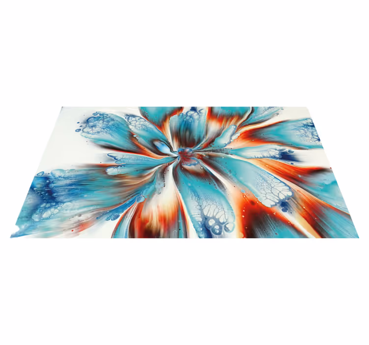 Alfombra vinílica dormitorio remolino floral abstracto - TenVinilo