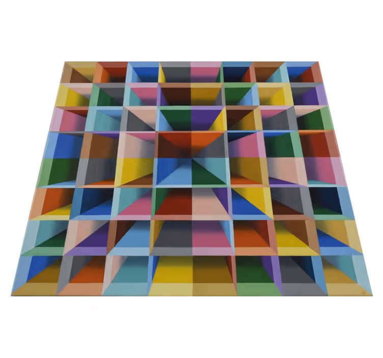 Alfombra vinílica salón geometría viva - TenVinilo