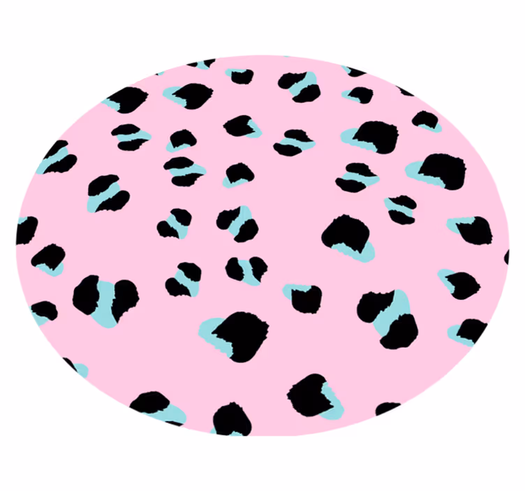 Alfombra vinílica animal print manchas de leopardo rosadas - TenVinilo