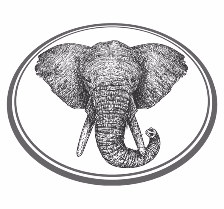 Alfombra vinílica de animales contorno de elefante gris - TenVinilo