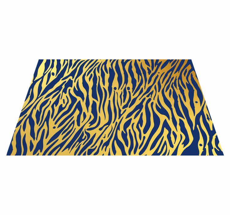 Alfombra vinílica animal print cebra dorada - TenVinilo