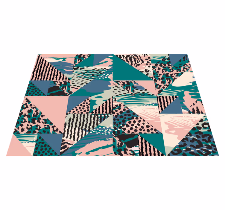 Alfombra vinílica textura abstracciones geométricas en capas - TenVinilo