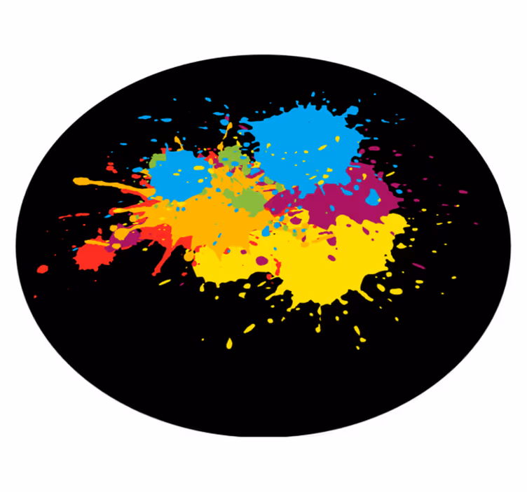 Alfombra vinílica juvenil manchas de salpicaduras de colores - TenVinilo