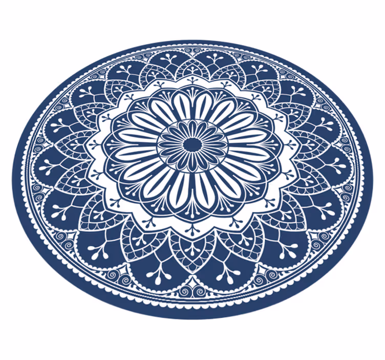 Alfombra vinílica mandala composición botánica de la marina - TenVinilo