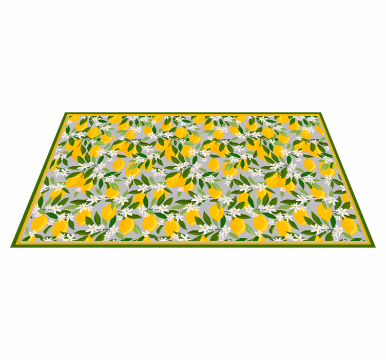 Alfombra vinílica cocina motivo de flor de limón - TenVinilo