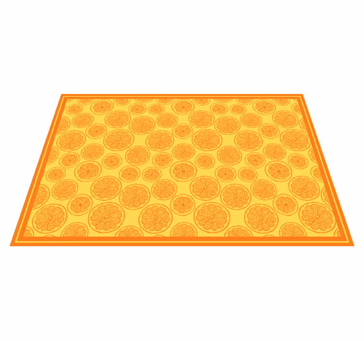 Alfombra vinílica flores rodajas de cítricos - TenVinilo