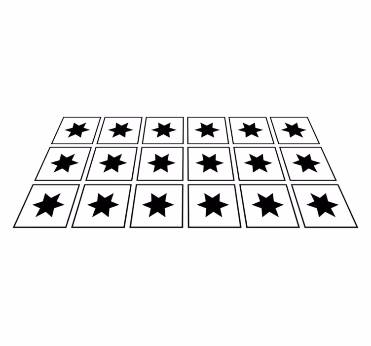Alfombras vinílica hidráulica estrellas negras - TenVinilo