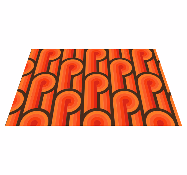 Alfombra vinílica vintage patrones curvos retro - TenVinilo