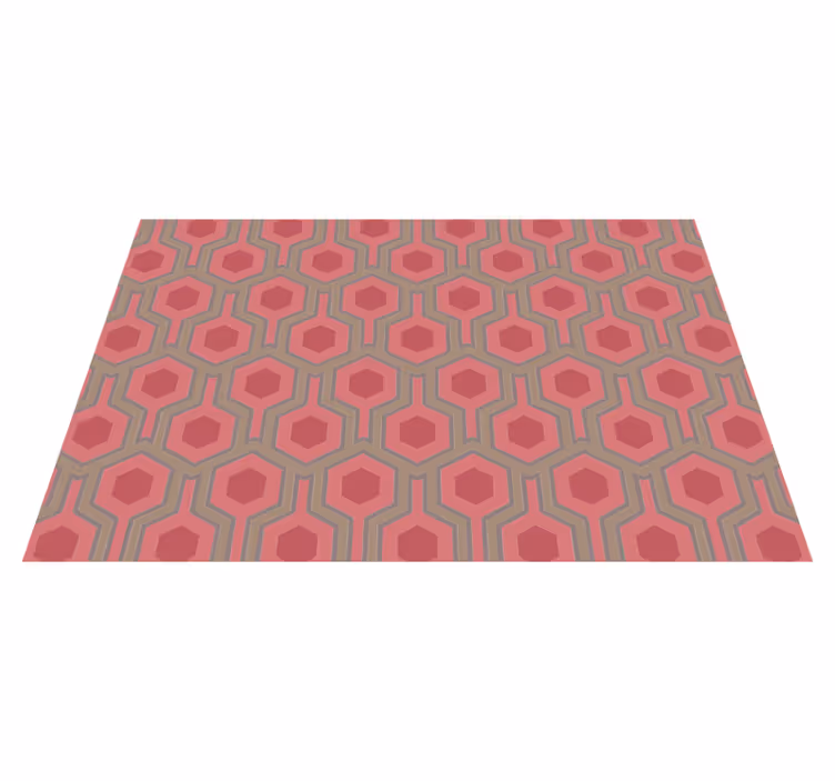 Alfombra vinílica geométrica hexágonos retro - TenVinilo