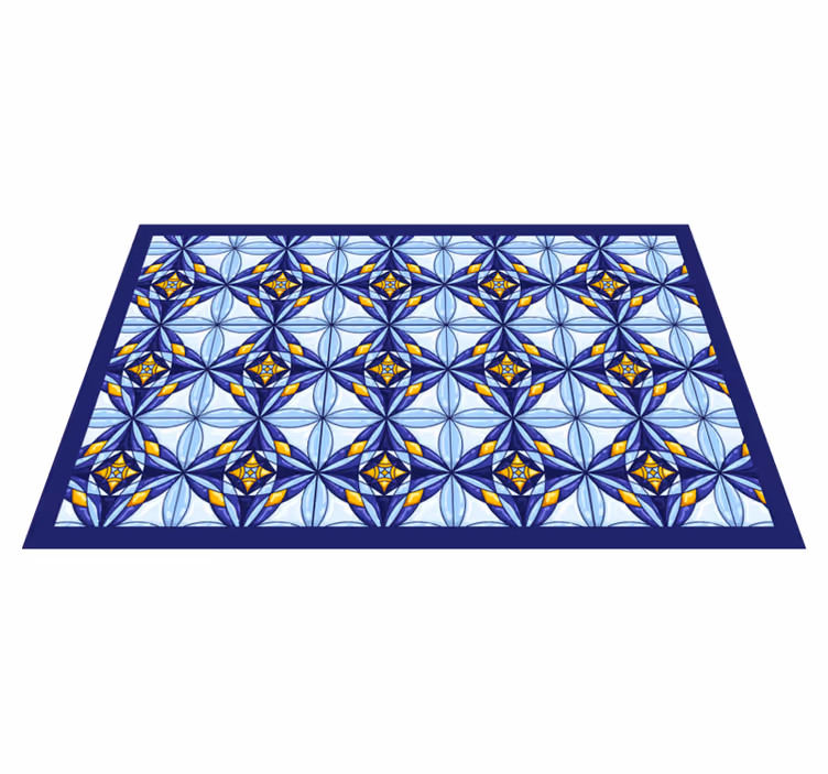Alfombra vinilo baño azulejos estilo portugués - TenVinilo