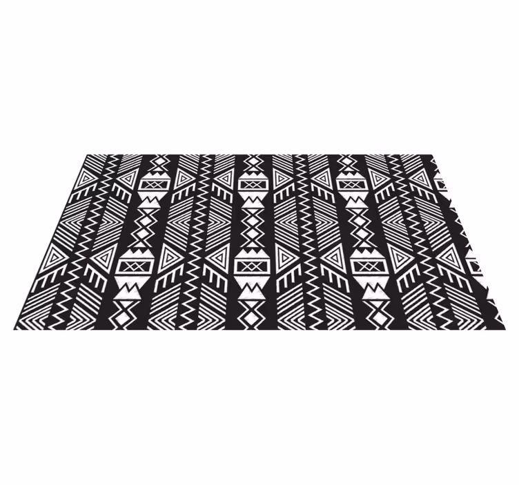 Alfombra vinílica baño patrón tribal gris - TenVinilo