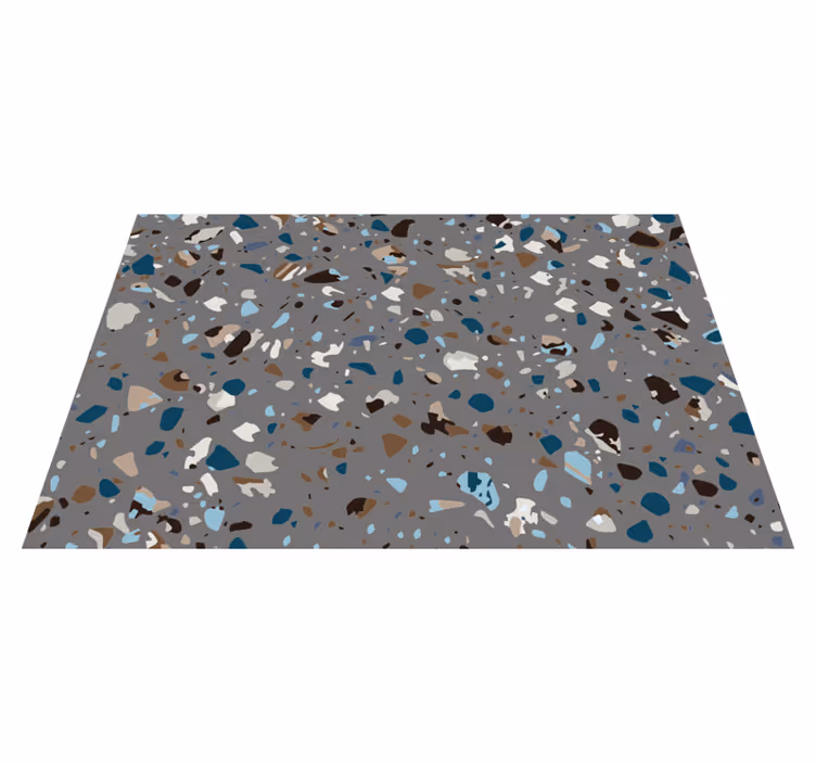 Alfombra vinílica imitación mármol terrazzo de guijarros - TenVinilo