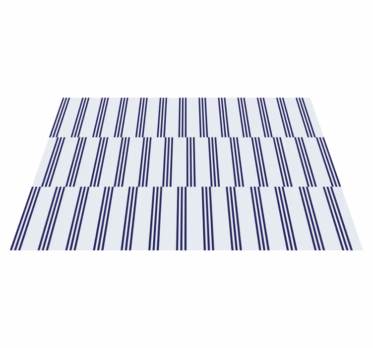 Alfombra vinílica salón diseño a rayas azul marino - TenVinilo