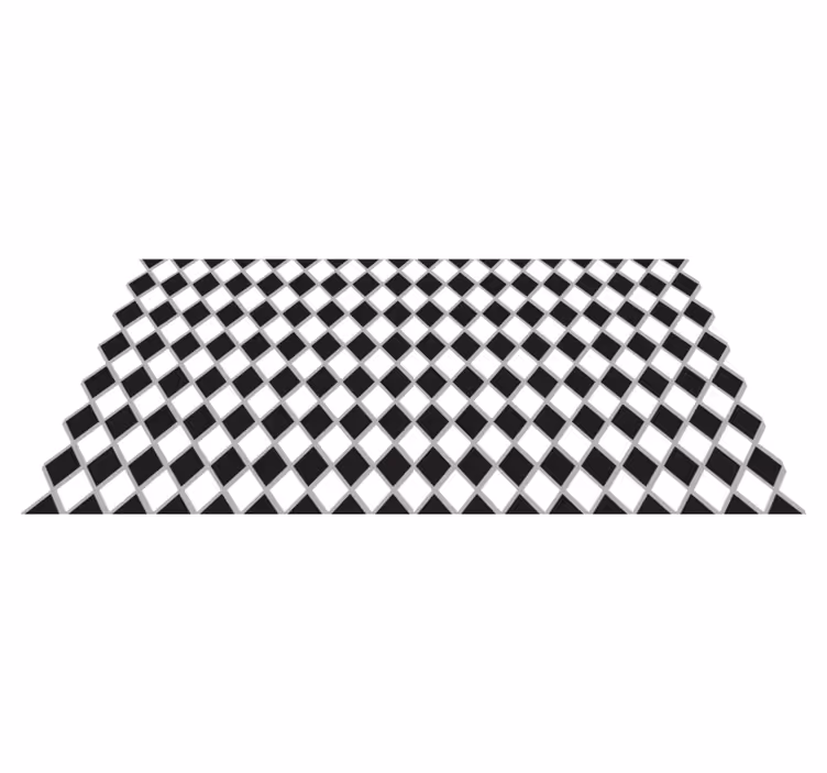 Alfombra vinílica cocina patrón de cuadros de diamantes - TenVinilo