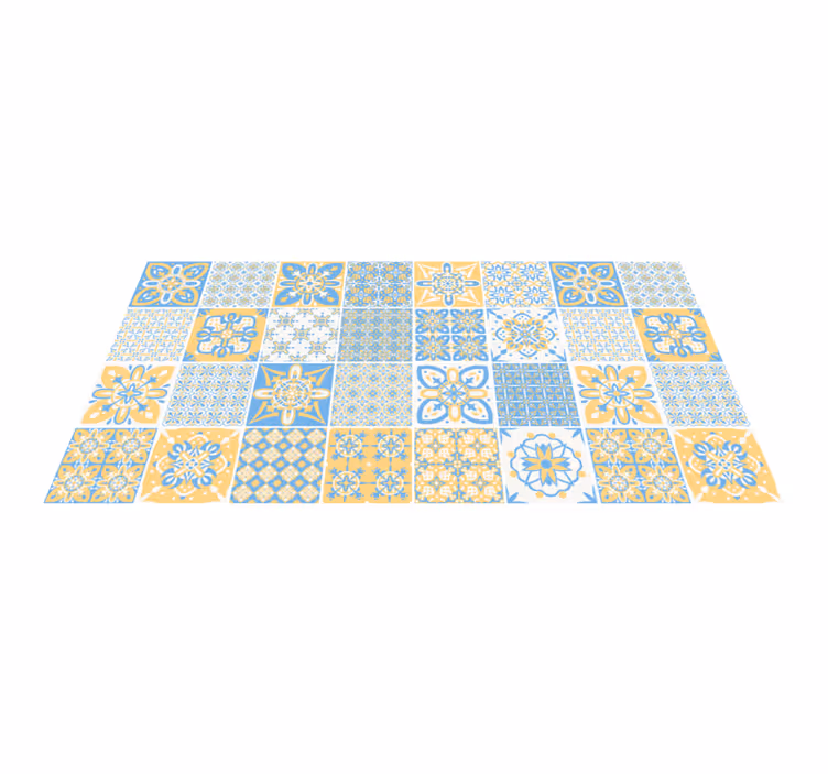 Alfombra vinílica azulejos tonos sobrios - TenVinilo