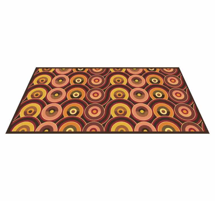 Alfombra vinílica vintage círculos marrones vibrantes - TenVinilo