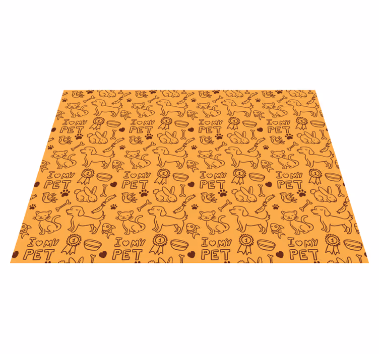 Alfombra vinílica de animales patrón de amor de mascota - TenVinilo