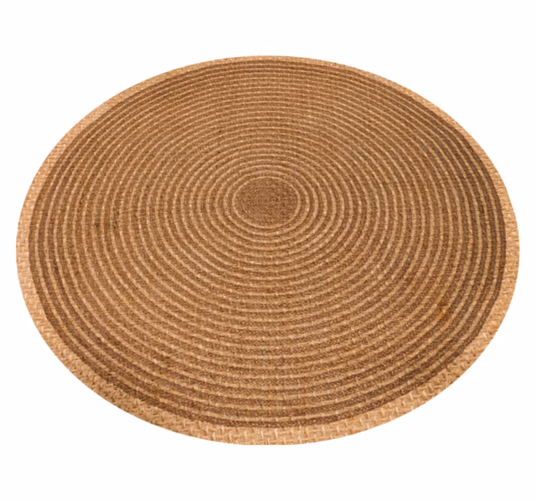 Alfombra vinílica dormitorio tejido circular natural - TenVinilo