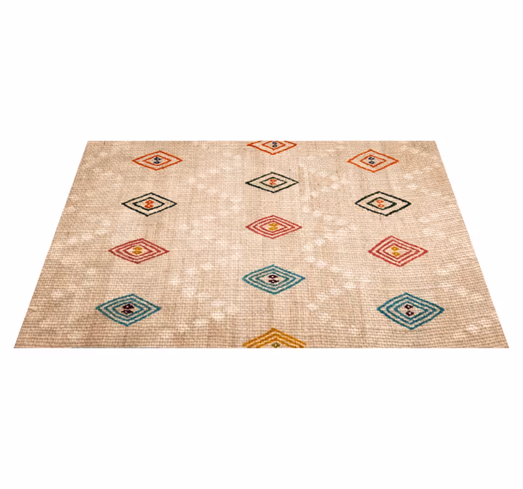 Alfombra vinílica hidráulica motivo de diamante vibrante - TenVinilo