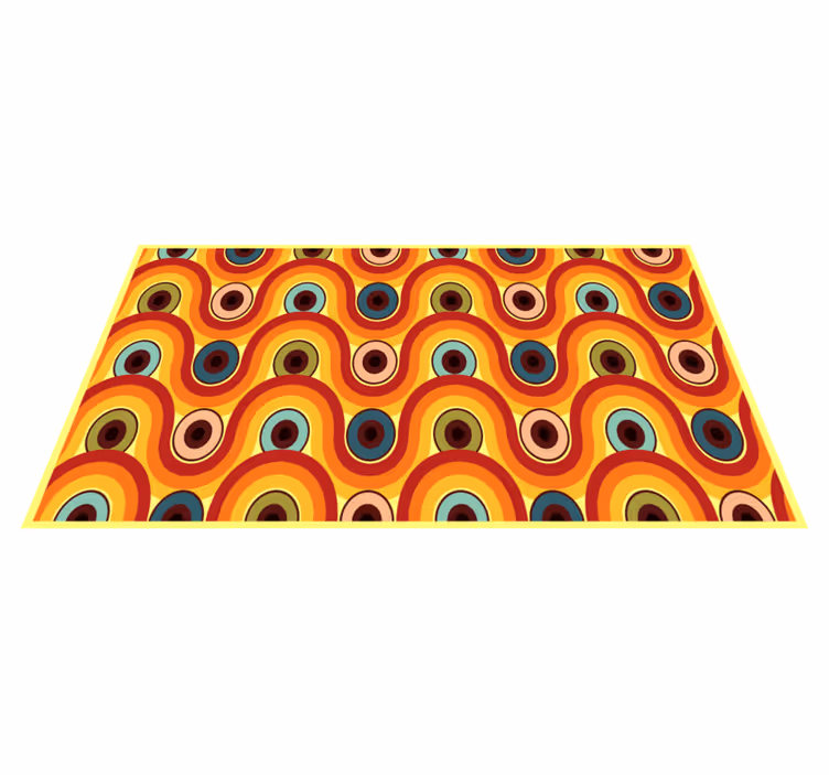 Alfombra vinílica vintage motivo ondulado colorido - TenVinilo