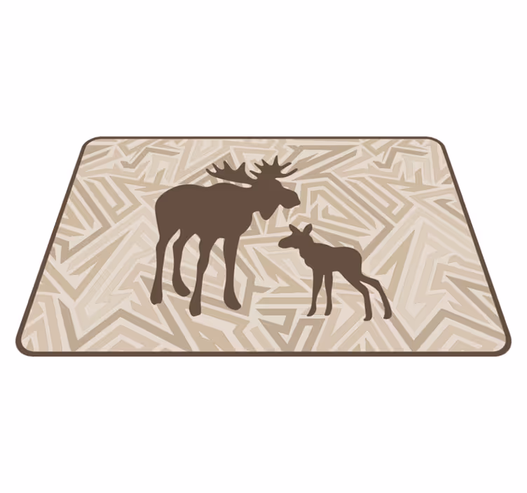 Alfombra vinílica de animales familia de alces - TenVinilo