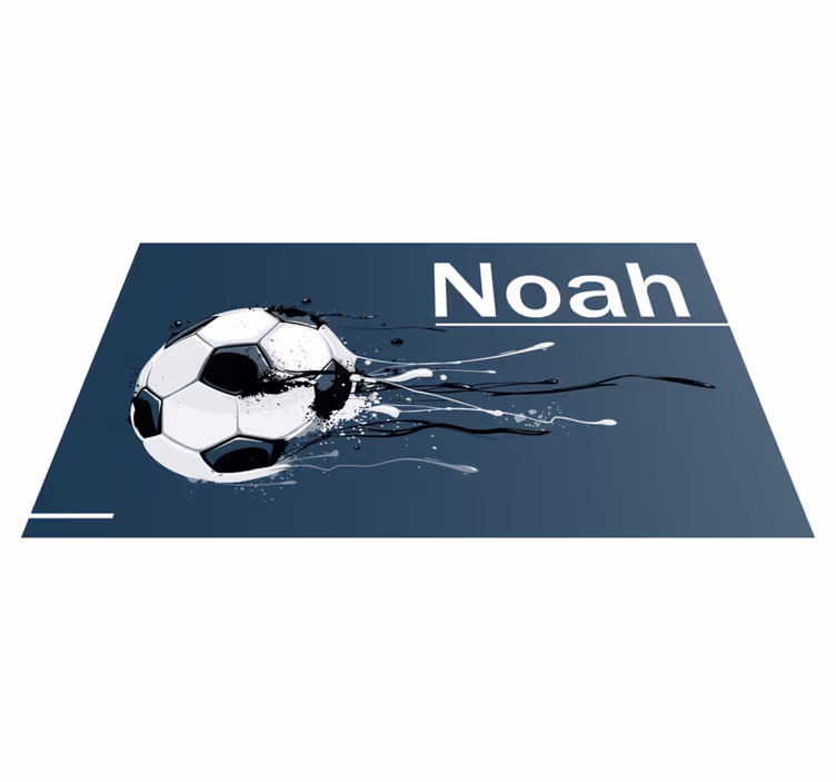 Alfombra vinílica juvenil acción de fútbol con nombre - TenVinilo