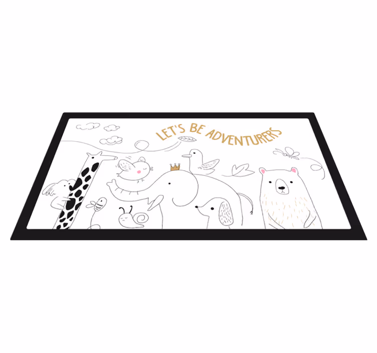 Alfombra vinílica infantil animales aventureros - TenVinilo