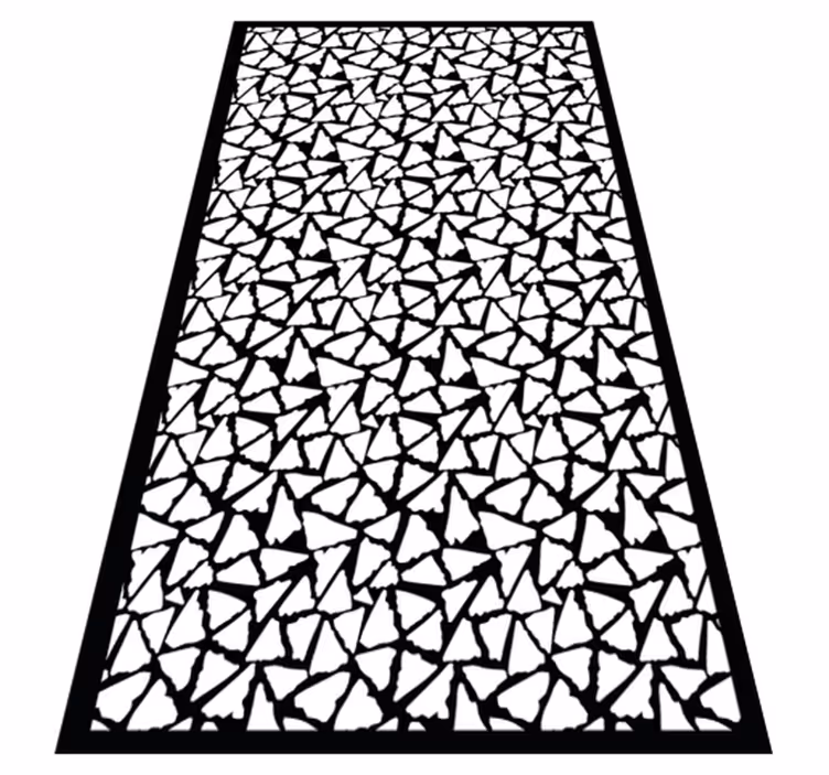 Alfombra de vinilo geométrica Cocina nórdica triángulos en blanco - TenVinilo