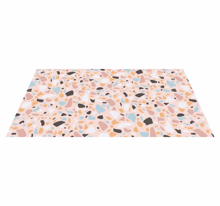 Alfombra vinílica imitación mármol tonos de terrazo - TenVinilo