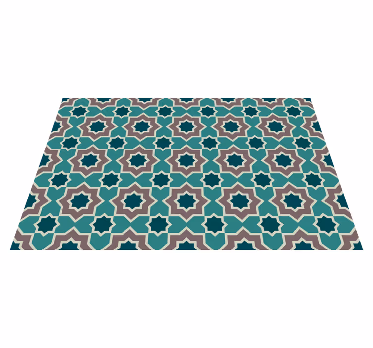 Alfombras de vinilo de azulejos Formas turquesas y verdes - TenVinilo