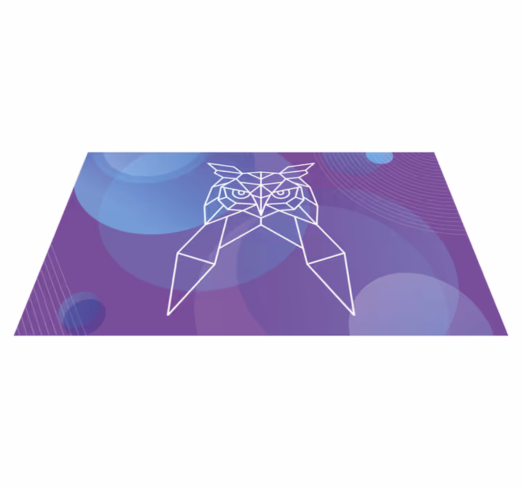 Alfombra vinílica de animales arte geométrico del búho - TenVinilo