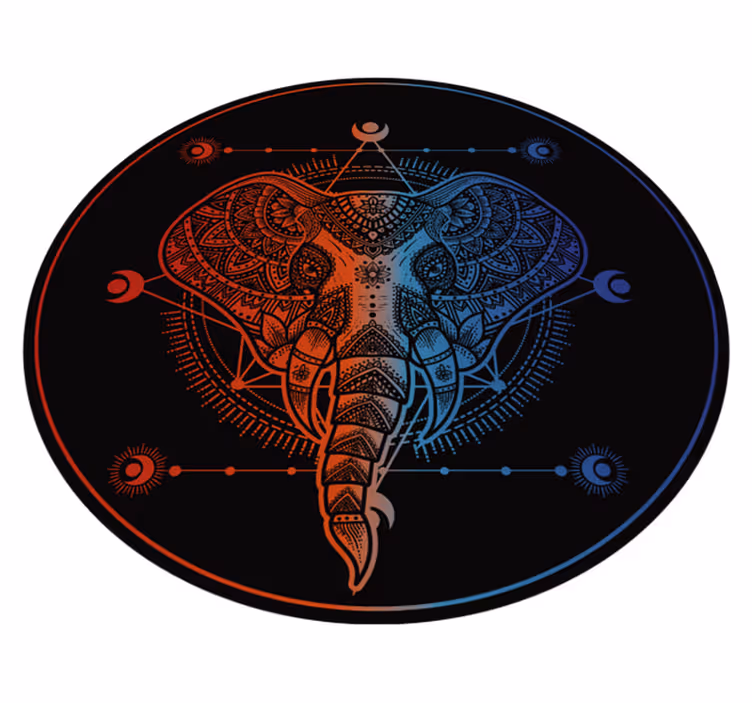 Alfombra vinílica étnica elefante mandala - TenVinilo