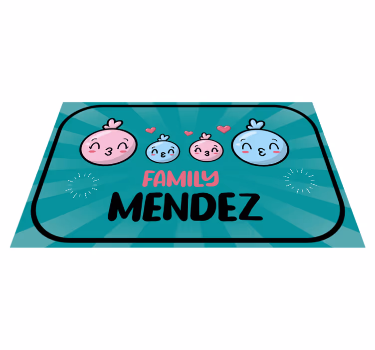 Alfombra vinílica con nombre Familia anime - TenVinilo