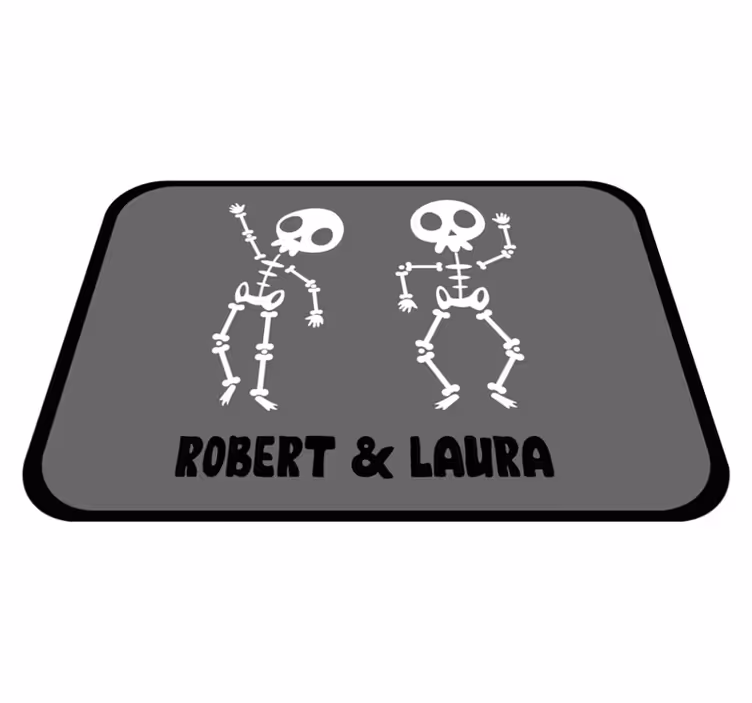 Alfombra vinílica personalizable dúo de esqueletos - TenVinilo