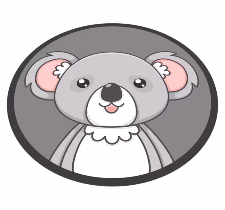 Alfombra vinílica infantil linda ilustración de koala - TenVinilo