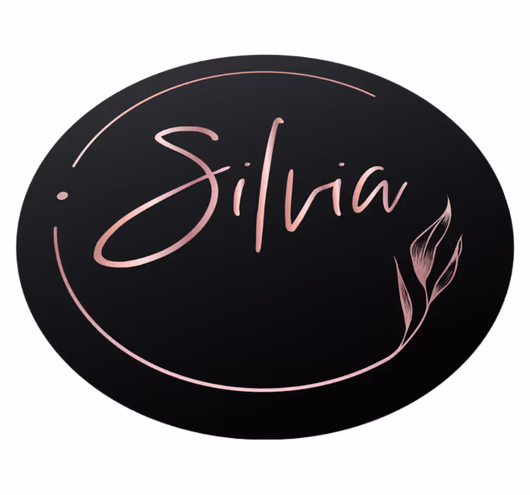 Alfombra vinílica juvenil nombre personalizado elegante - TenVinilo