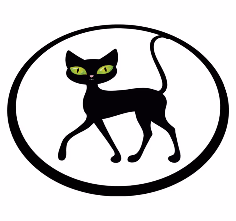 Alfombra vinílica de animales encantador gato negro - TenVinilo