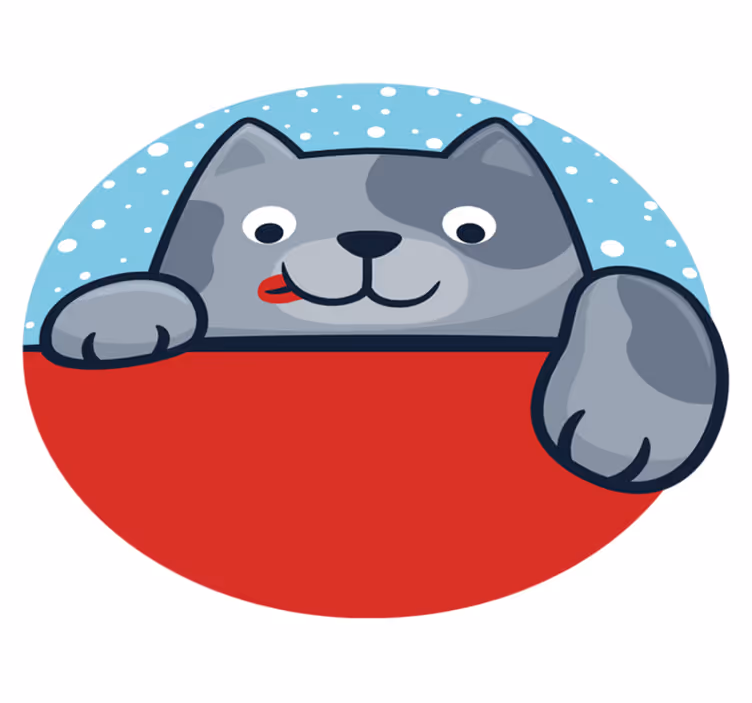 Alfombra vinílica de animales ilustración de gato encantador - TenVinilo