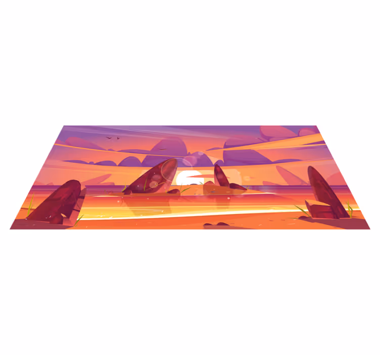 Alfombra vinílica naturaleza vistas del postre al atardecer - TenVinilo