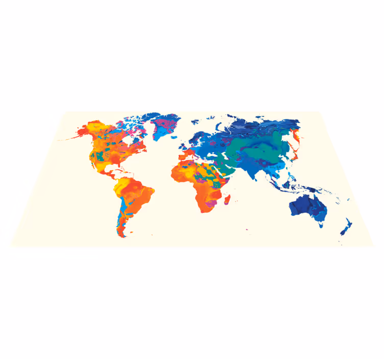 Alfombra vinílica mapamundi atlas global vivo - TenVinilo