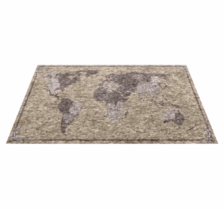 Alfombra vinílica mapamundi ilustración mundial - TenVinilo
