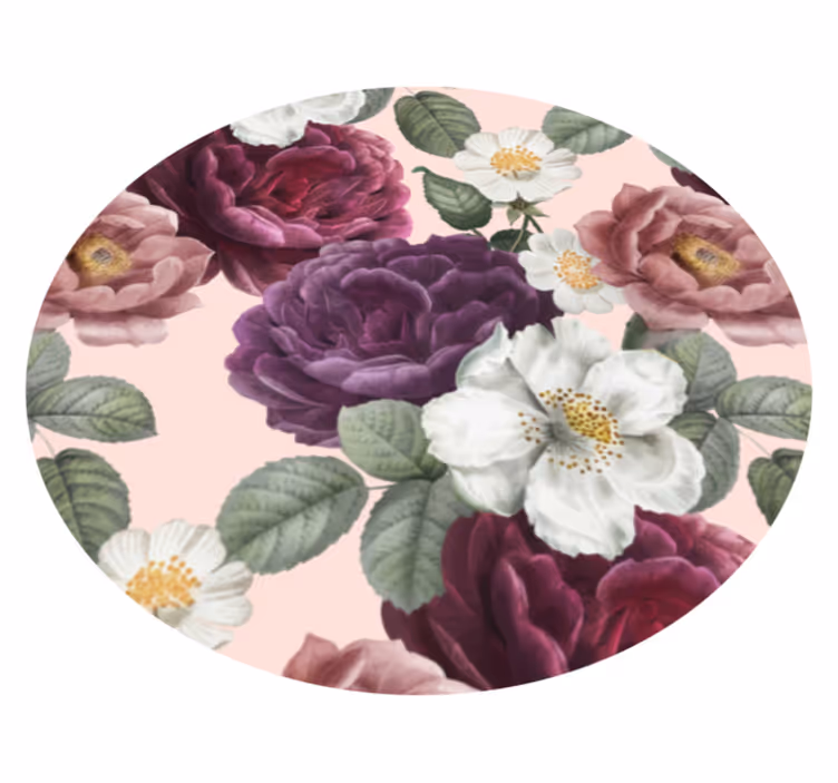 Alfombra vinílica flores arreglo floral elegante - TenVinilo